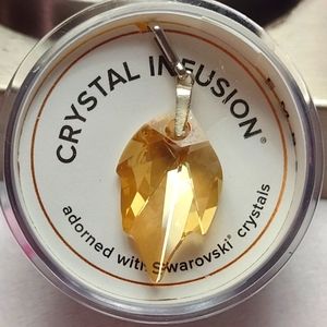 ALEX AND ANI CRYSTAL INFUSION Golden Shadow Leaf Charm